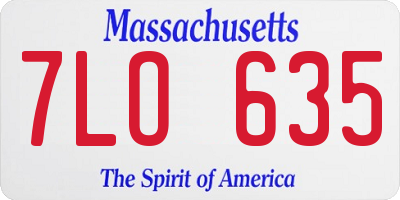 MA license plate 7LO635