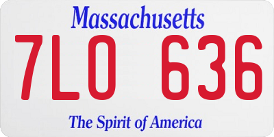 MA license plate 7LO636