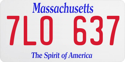 MA license plate 7LO637