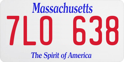 MA license plate 7LO638