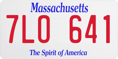 MA license plate 7LO641