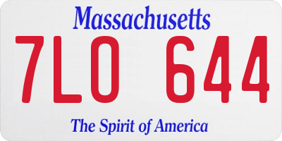 MA license plate 7LO644