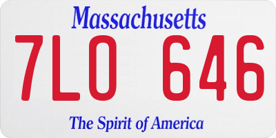 MA license plate 7LO646