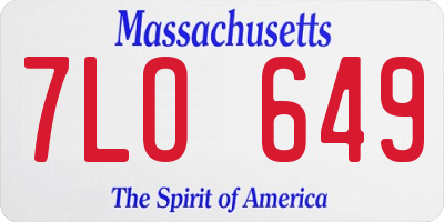 MA license plate 7LO649