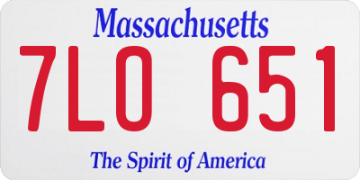 MA license plate 7LO651