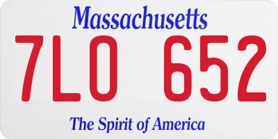 MA license plate 7LO652