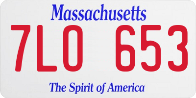 MA license plate 7LO653