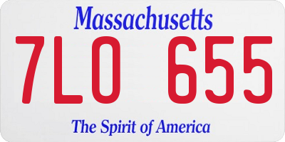 MA license plate 7LO655