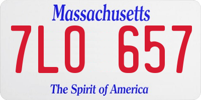 MA license plate 7LO657