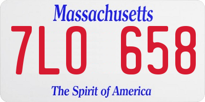 MA license plate 7LO658