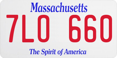 MA license plate 7LO660