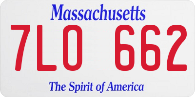 MA license plate 7LO662
