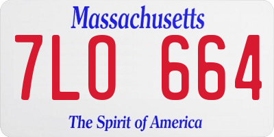 MA license plate 7LO664