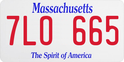 MA license plate 7LO665