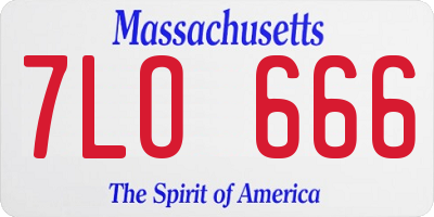 MA license plate 7LO666