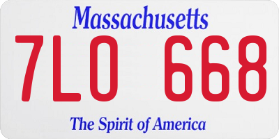 MA license plate 7LO668