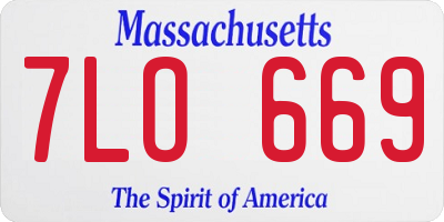 MA license plate 7LO669