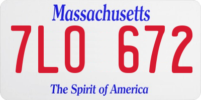 MA license plate 7LO672