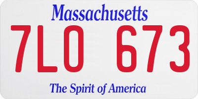 MA license plate 7LO673