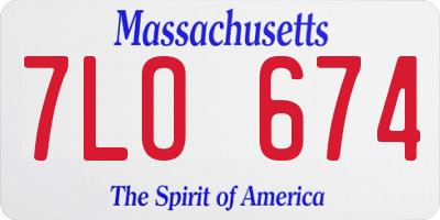 MA license plate 7LO674