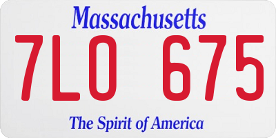 MA license plate 7LO675