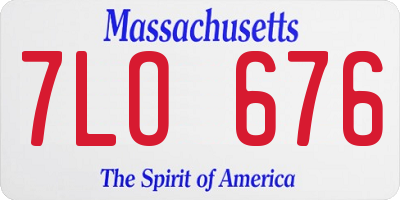 MA license plate 7LO676