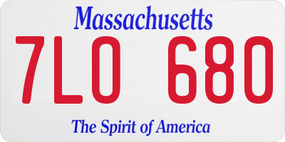 MA license plate 7LO680