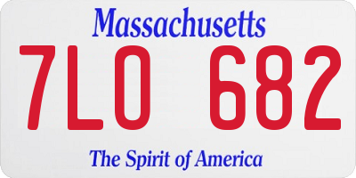 MA license plate 7LO682