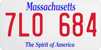 MA license plate 7LO684
