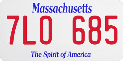 MA license plate 7LO685