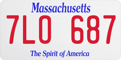 MA license plate 7LO687