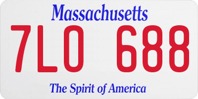 MA license plate 7LO688