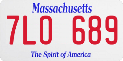 MA license plate 7LO689