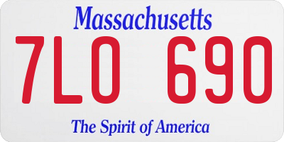 MA license plate 7LO690