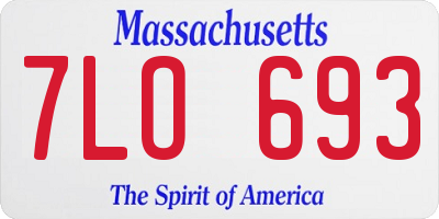 MA license plate 7LO693