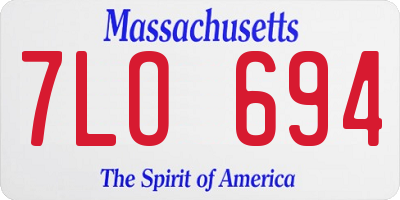 MA license plate 7LO694
