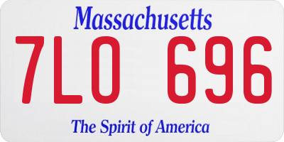 MA license plate 7LO696