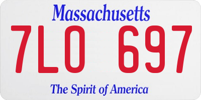 MA license plate 7LO697