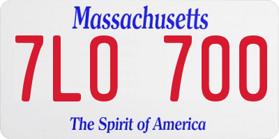 MA license plate 7LO700