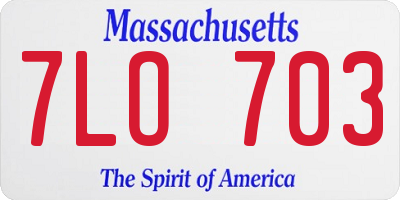 MA license plate 7LO703