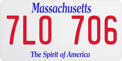 MA license plate 7LO706
