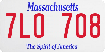 MA license plate 7LO708