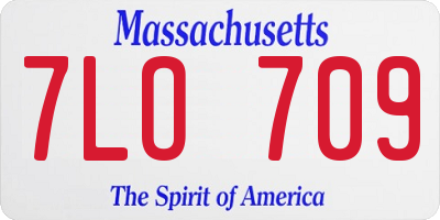 MA license plate 7LO709