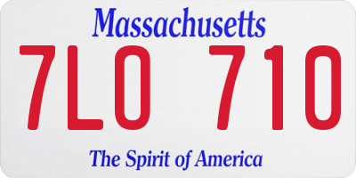 MA license plate 7LO710