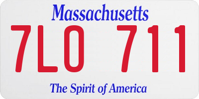MA license plate 7LO711