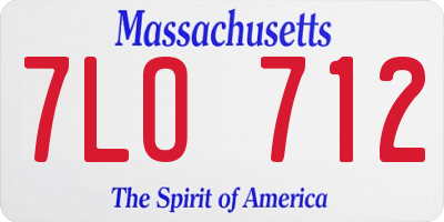 MA license plate 7LO712