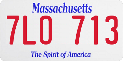 MA license plate 7LO713