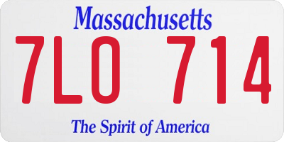 MA license plate 7LO714