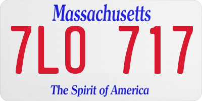 MA license plate 7LO717