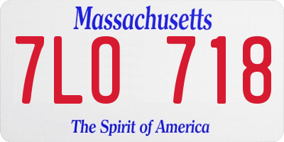 MA license plate 7LO718